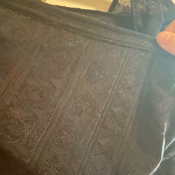 Roxy Bathing suit Coverup Black Lace-like Size Small Drawstrings NEW $49 - Picture 5 of 7